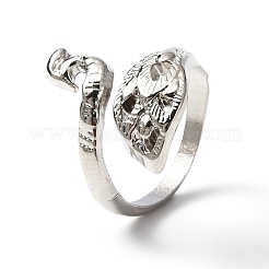 Открытая манжета с павлином из цинкового сплава&nbsp;RJEW-WH0003-03B