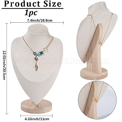Подставки для ожерелий в форме бюста из бука&nbsp;NDIS-WH20010-02C
