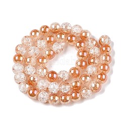 Гальванизированные нити стеклянных бусин с эффектом кракле&nbsp;EGLA-N014-8mm-01