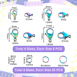Застежки-карабины из нержавеющей стали 304 с открытыми соединительными кольцами&nbsp;STAS-PH0005-98