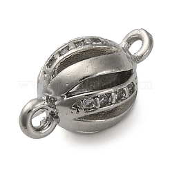 Шармы-соединители из латуни с микропаве из прозрачного кубического циркония&nbsp;KK-A230-06D-P