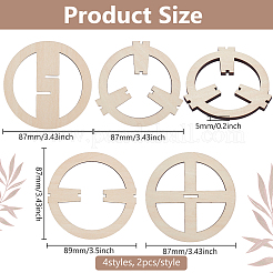 2 комплект фанерных подставок для фитилей свечей&nbsp;AJEW-BC0007-87B