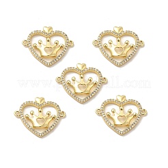 Шармы-соединители из латуни с микропаве из прозрачного кубического циркония&nbsp;KK-E068-VB045