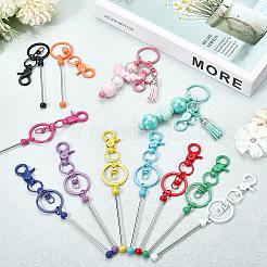 12шт брелок для ключей из сплава 12 цветов с бусинами&nbsp;KEYC-SC0001-45