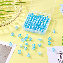 100шт 5 цвета прозрачные акриловые бусины&nbsp;TACR-TA0001-55B