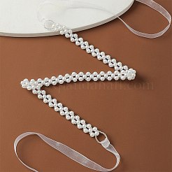 АБС-пластиковый жемчужный свадебный пояс для свадебного платья&nbsp;AJEW-WH20077-017