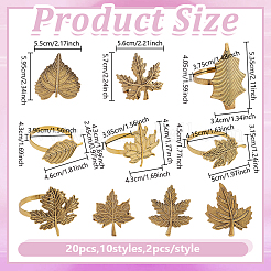 20 шт. 10 стиля железных колец для салфеток&nbsp;DIY-GO0002-94