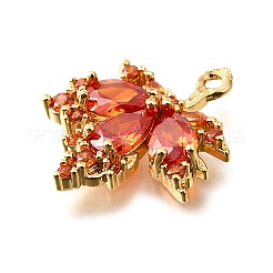 Латунные микропаве прозрачные подвески с фианитом&nbsp;KK-U065-03G-02