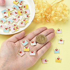 30шт 5 цвета сплава эмалевые подвески&nbsp;ENAM-CJ0004-28