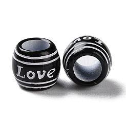 Непрозрачные акриловые европейские бусины с распылением&nbsp;SACR-P031-33B-01