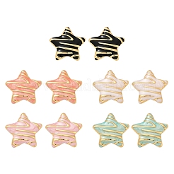 Серьги-гвоздики в форме звезды из нержавеющей стали 304 с эмалью&nbsp;STAS-D368-04G