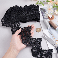 3 ярд полиэстера с цветочной кружевной отделкой&nbsp;OCOR-MA0001-47A