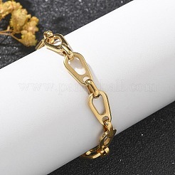 Браслеты-цепочки Figaro из нержавеющей стали 304 для женщин&nbsp;BJEW-R009-02G