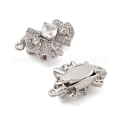 Латунные застежки из прозрачного кубического циркония с микропаве&nbsp;LS-KK-C075-17P