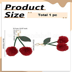 1 шт. мягкие подвесные украшения из искусственной кожи вишни&nbsp;AJEW-LP0008-32