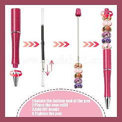 8шт 8 цвета пластиковых бисера ручки&nbsp;AJEW-YW0001-33