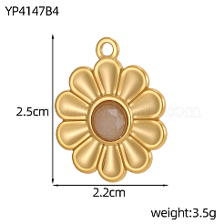 Подвески из нержавеющей стали 304 и натуральных драгоценных камней.&nbsp;STAS-OY012-27G