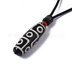 Буддийские украшения натуральный тибетский стиль дзи агат мала бусы кулон ожерелья&nbsp;NJEW-Q312-001