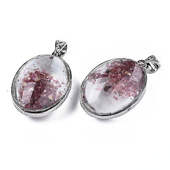 Овальные подвески из прозрачного стекла&nbsp;GLAA-S199-005