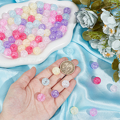 7 цвет прозрачные акриловые бусины с эффектом кракле&nbsp;MACR-SC0001-50