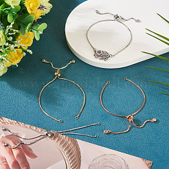 3шт 3 цвета латунная цепочка-слайдер для изготовления браслета&nbsp;KK-TA0003-12-RS