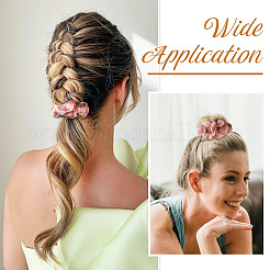 2 шт. 2 стиля шикарная однотонная французская атласная резинка для волос с косичками для элегантных причесок&nbsp;OHAR-TA0001-09