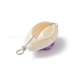 Подвески из натуральной ракушки каури и полимерной глины ручной работы&nbsp;PALLOY-JF03818-01