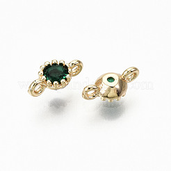Латунные соединители с зелеными кубическими циркониями&nbsp;KK-T063-58G-NF