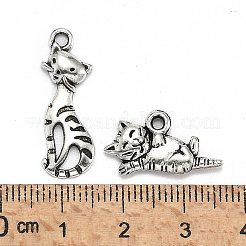 Подвески из сплава в тибетском стиле с тематикой котенка&nbsp;TIBEP-MSMC018-M2AS