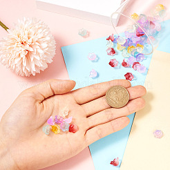 80шт 8 цвета прозрачные окрашенные распылением стеклянные бусины&nbsp;GLAA-BT0001-02