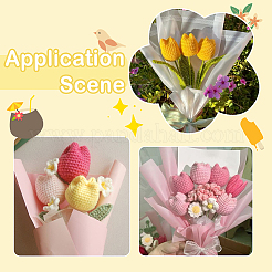 9шт 3-х цветный полиэстер с железной проволокой искусственный цветок тюльпана&nbsp;AJEW-SC0031-42A