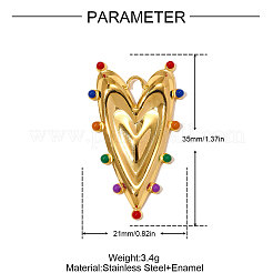 Подвески из нержавеющей стали 304 с эмалью&nbsp;STAS-OY010-02G
