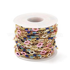 Латунные цепи с эмалевыми звеньями ручной работы CHC-M024-26G-03