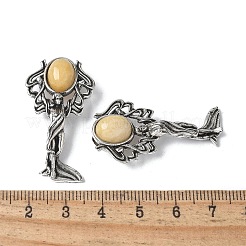 Подвески из натурального топаза и нефрита в форме ангела&nbsp;KK-D361-02AS-24