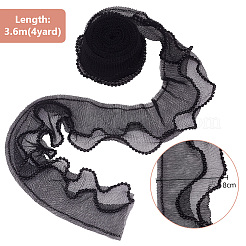 2-слойная плиссированная кружевная отделка из полиэстера&nbsp;OCOR-WH0088-46B