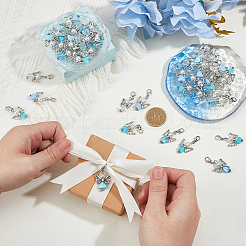 40 шт. 4 стиля ангельский стеклянный жемчуг и акриловый кулон украшение&nbsp;HJEW-FH00074