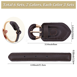 6 шт. 2-цветная искусственная кожа с декоративными пряжками из сплава&nbsp;FIND-CL0001-42