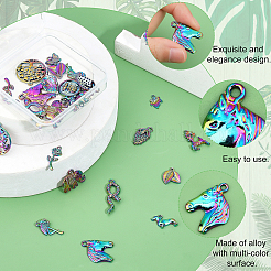 28шт 14 стиля подвески из сплава цвета радуги&nbsp;FIND-FH0003-55