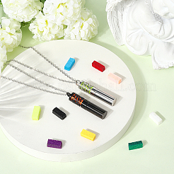 2 шт. 2 цвета 304 нержавеющая сталь полые облачные колонны флакон духов подвески ожерелья&nbsp;NJEW-SC0001-48