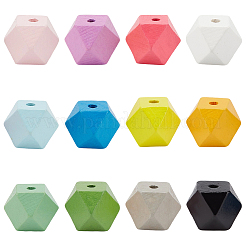 36шт 12 цвета деревянные бусины&nbsp;WOOD-SP0001-52A