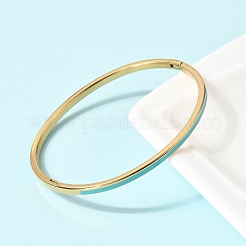 Женские браслеты-кольца из нержавеющей стали 304 с эмалированным покрытием.&nbsp;BJEW-D408-39G