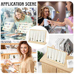 Бамбуковые стенды-органайзеры для ожерелья с наклонной спинкой&nbsp;NDIS-WH20004-01A