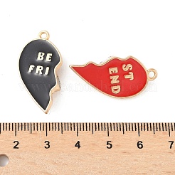 Подвески из сплава красной и черной эмали&nbsp;PALLOY-V006-04G