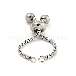 Не тускнеющий регулируемый браслет из нержавеющей стали 304 с цепочкой-слайдером&nbsp;LS-MAK-L038-001P-01