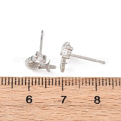 Серьги-гвоздики из латуни с микропаве из прозрачных кубических цирконий в форме морской звезды и ракушки&nbsp;EJEW-L278-05P