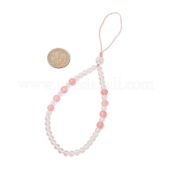 Ремешки для мобильных телефонов из вишневого кварцевого стекла&nbsp;HJEW-JM03414-03