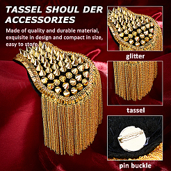 2шт модные погоны с кисточками&nbsp;AJEW-FH0006-02G