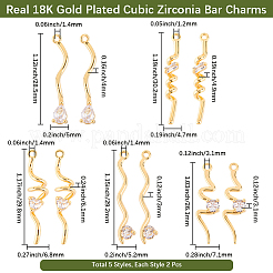 10шт 5 стиля латунные микропаве прозрачные кубические подвески из циркония&nbsp;KK-BBC0022-13