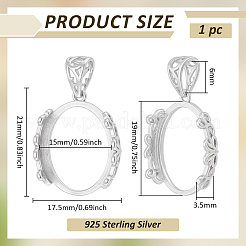 1 шт. 925 оправы для подвески из стерлингового серебра в форме кабошона&nbsp;STER-BC0003-78A