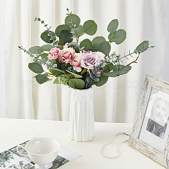 64 шт. 3 вида пластиковых искусственных листьев эвкалипта с железными проволочными стеблями&nbsp;AJEW-AR0005-13